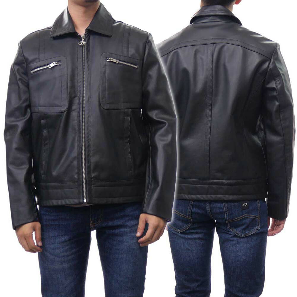 DIESEL ディーゼル レザージャケット A03560 0DFAV L-CALE メンズ ブラック