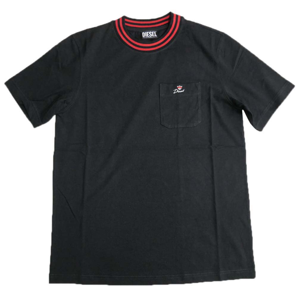 DIESEL ディーゼル メンズ クルーネック Tシャツ A09675 0BJAN T-JUST-POKET-CROW ブラック