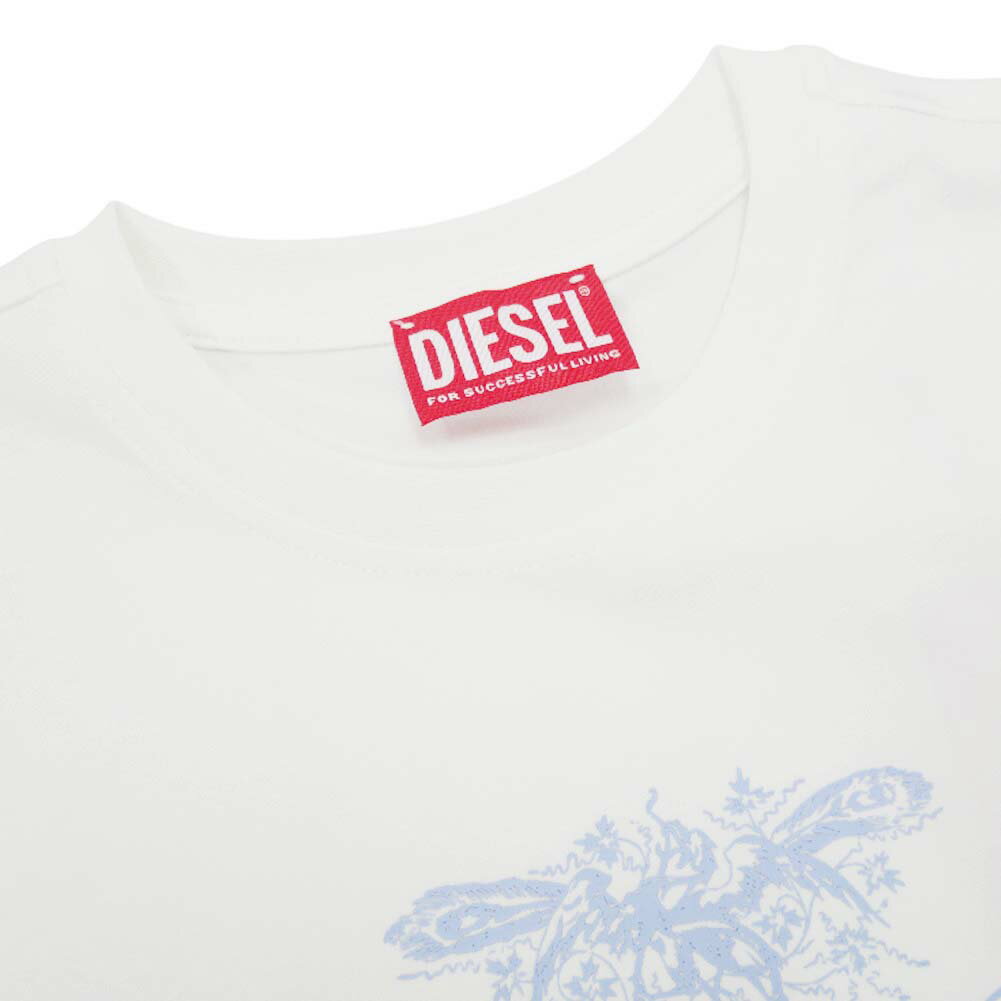 DIESEL ディーゼル クルーネック Tシャツ A12644 0AFAA T-SLAX-N1 レディース ホワ...