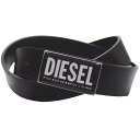 (ディーゼル)DIESEL メンズレザーベルト X09945 PR227 / B-GLOSSY II ブラック /2024春夏新作