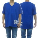 (ディースクエアード)DSQUARED2 メンズVネックTシャツ S74GD0694 S22427 ブルー