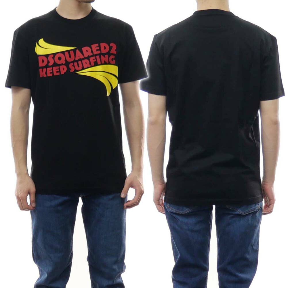 (ディースクエアード)DSQUARED2 メンズクルーネックTシャツ S74GD1088 S23009 ブラック