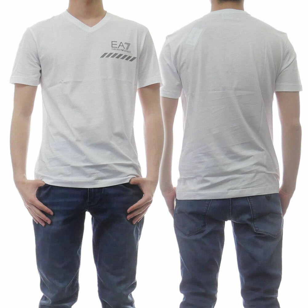 (エンポリオアルマーニ)EMPORIO ARMANI EA7 メンズVネックTシャツ 3KPT73 PJM9Z ホワイト