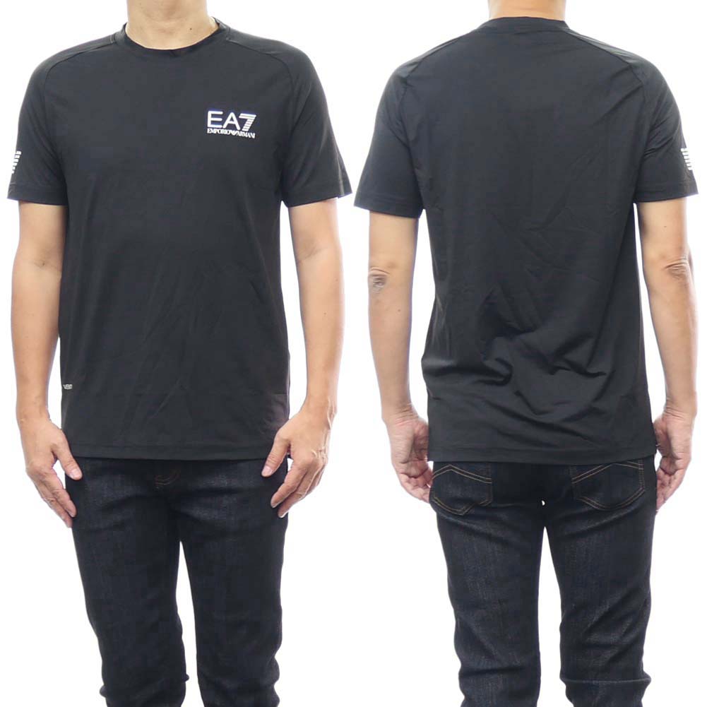 (エンポリオアルマーニ)EMPORIO ARMANI EA7 メンズクルーネックTシャツ 8NPT22 PJEMZ ブラック