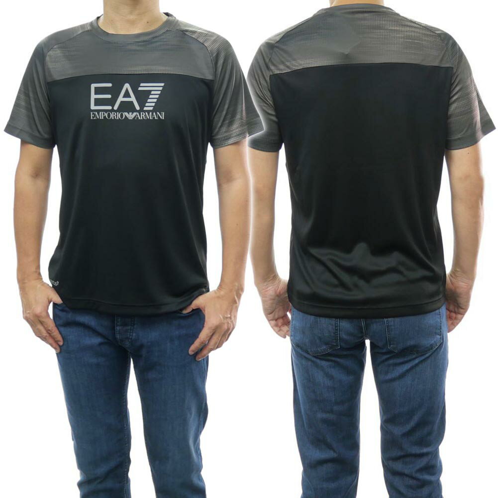 (エンポリオアルマーニ)EMPORIO ARMANI EA7 メンズクルーネックTシャツ 3RPT17 PJPCZ ブラック