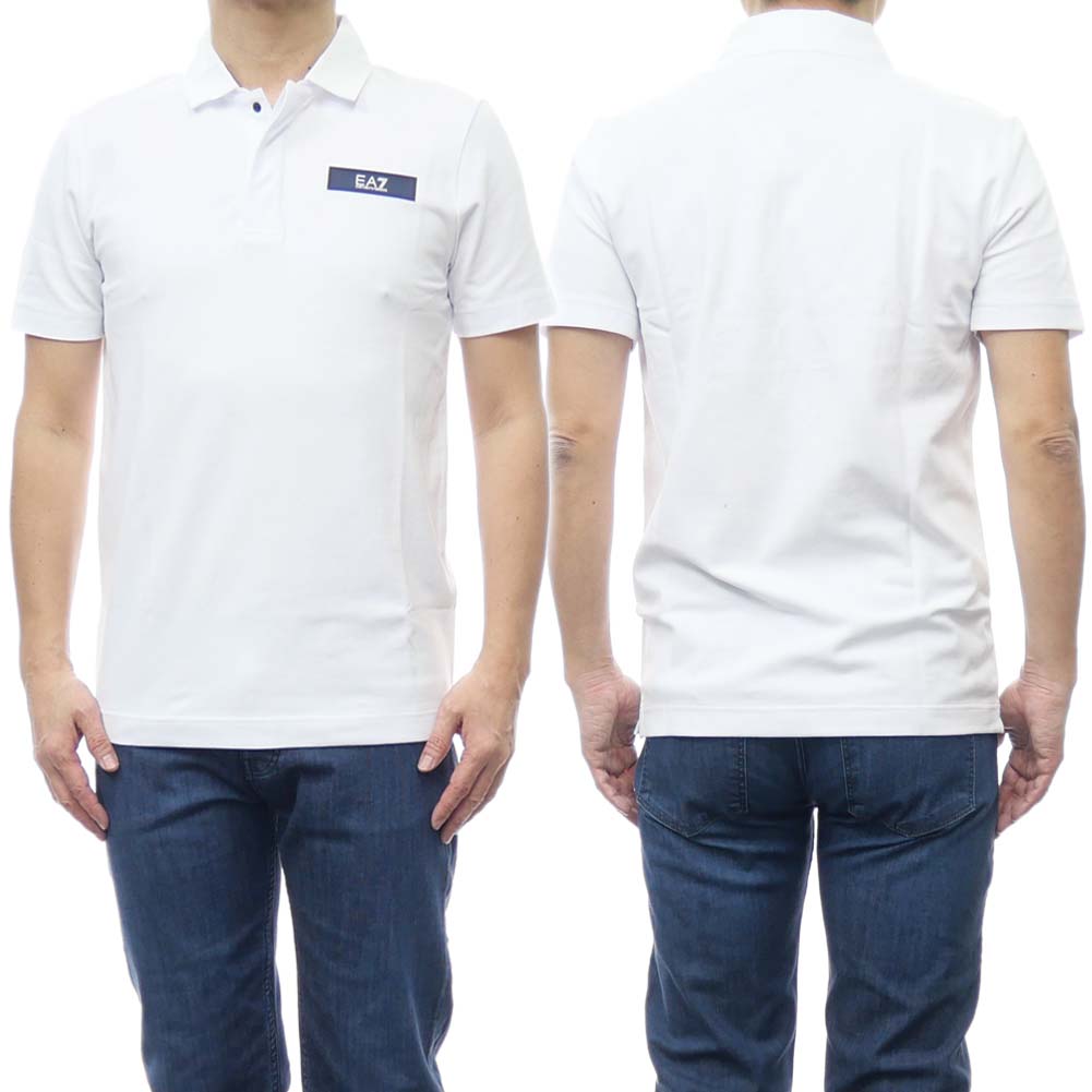 EMPORIO ARMANI EA7 エンポリオ アルマーニ 鹿の子 ポロシャツ 3RPF25 PJ04Z メンズ ホワイト