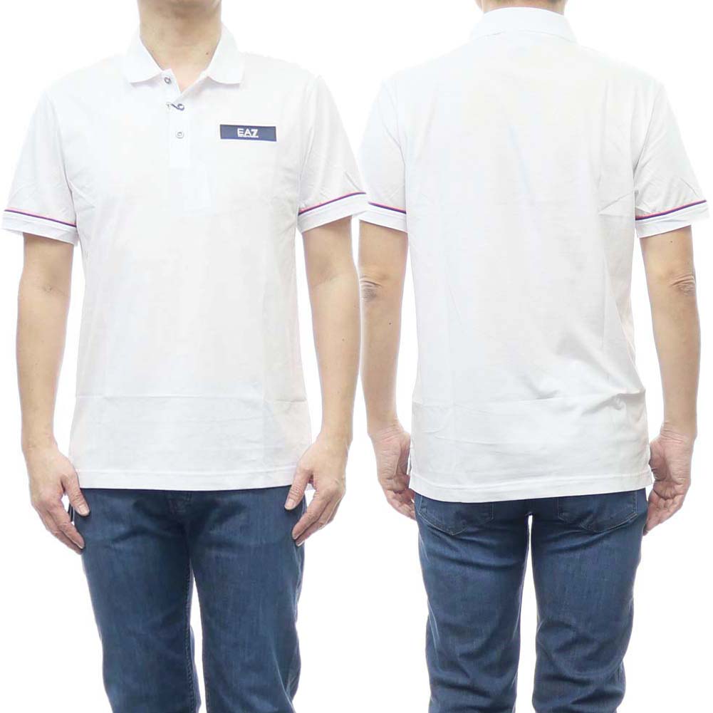 EMPORIO ARMANI EA7 エンポリオ アルマーニ スムース ポロシャツ 3RPF02 PJM9Z メンズ ホワイト