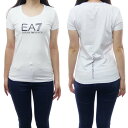 (エンポリオアルマーニ)EMPORIO ARMANI EA7 レディースクルーネックTシャツ 8NTT66 TJFKZ ホワイト×ブラック