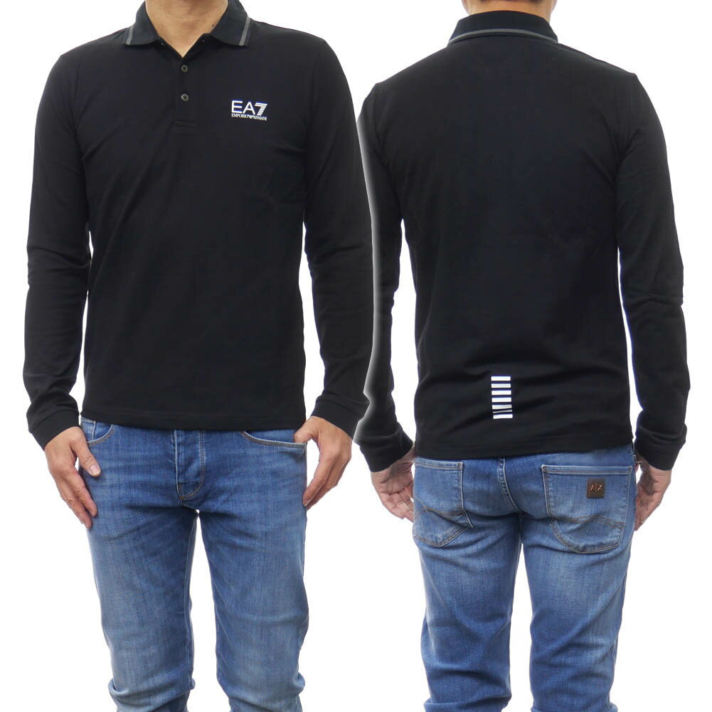 EMPORIO ARMANI EA7 エンポリオ アルマーニ 長袖 ポロシャツ 8NPF07 PJ04Z メンズ ブラック