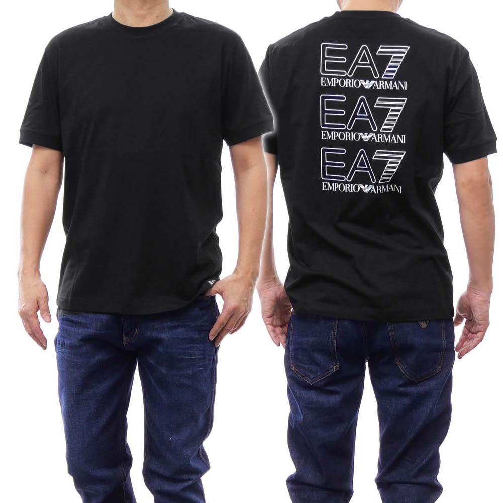 (エンポリオアルマーニ) EAEMPORIO ARMANI 7 メンズクルーネックTシャツ 3DUT02 PJTJZ ブラック /2024春夏新作