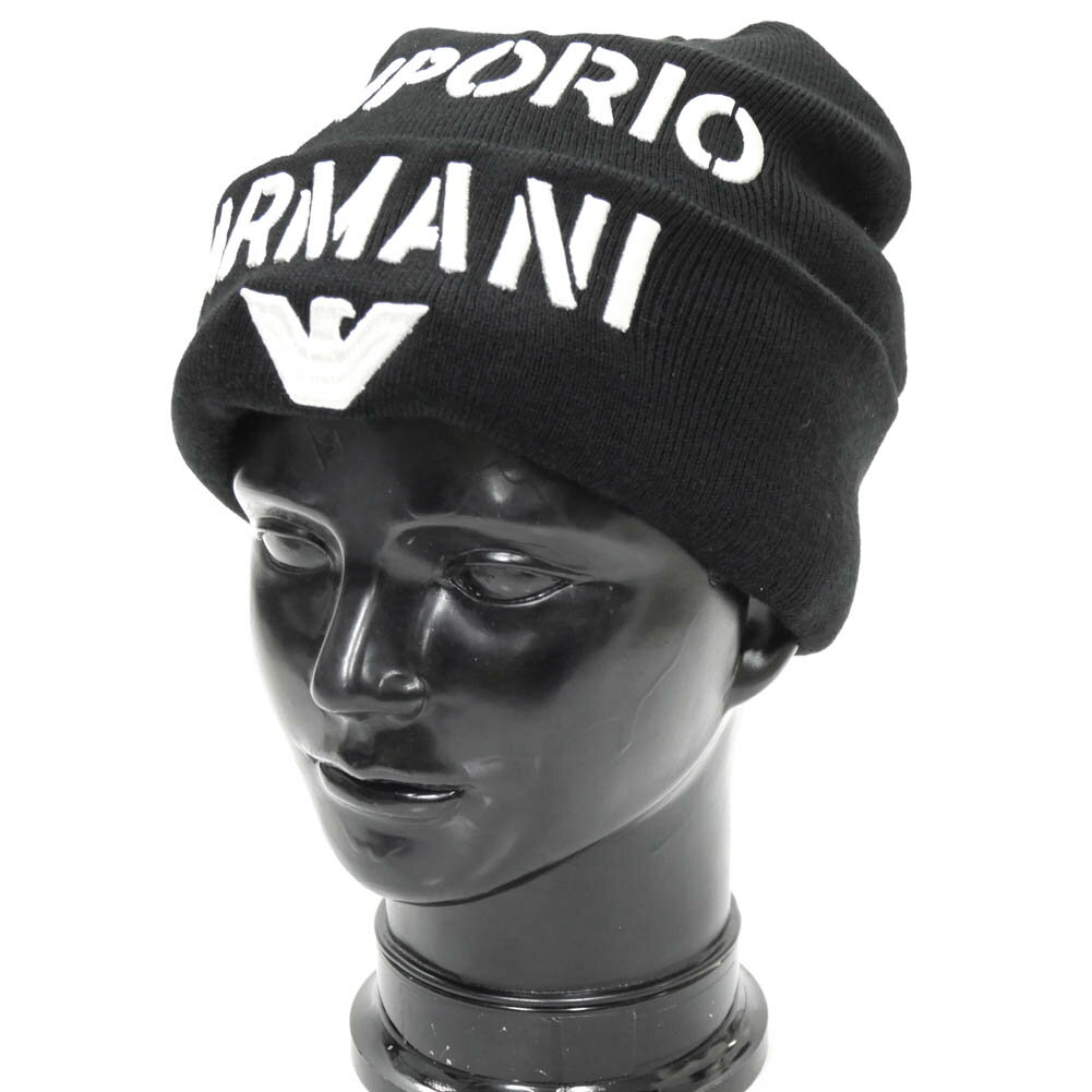 (エンポリオアルマーニ) EMPORIO ARMANI メンズニットキャップ 627406 3F570 ブラック