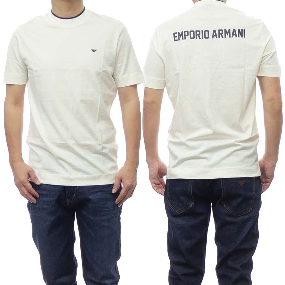 (エンポリオアルマーニ)EMPORIO ARMANI メンズクルーネックTシャツ 3D1T73 1JPZZ オフホワイト /2024春夏新作