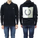 (フレッドペリー)FRED PERRY メンズプルオーバーパーカー M4624 / LAUREL WREATH HOODED SHIRT ブラック