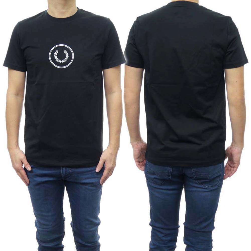 楽天TRE STYLE（フレッドペリー）FRED PERRY メンズクルーネックTシャツ M5630 / CIRCLE BRANDING T-SHIRT ブラック /定番人気商品