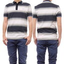 FRED PERRY フレッドペリー 鹿の子 ポロシャツ M7755 STRIPE GRAPHIC FP POLO SHIRT メンズ ブラック×ホワイト(4)
