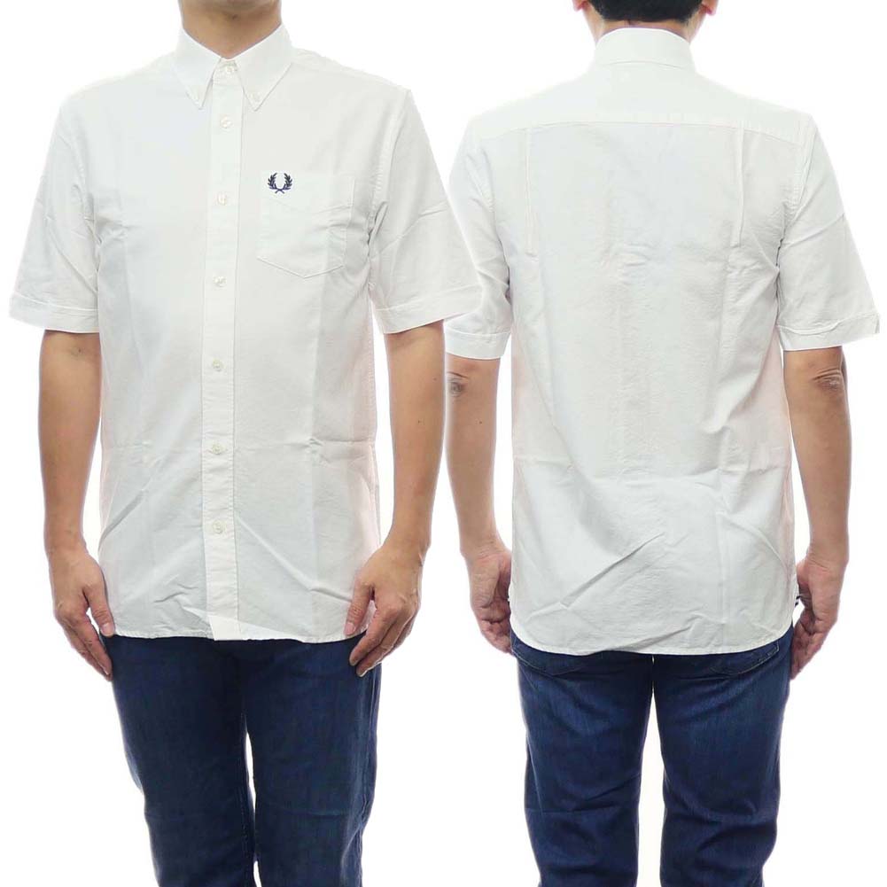 フレッドペリー FRED PERRY メンズカジュアルシャツ M5503 / OXFORD SHIRT ホワイト /定番人気商品