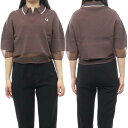 FRED PERRY フレッドペリー ニット ポロシャツ K7138 SHEER TRIM KNITTED SHIRT レディース ブラウン