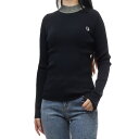FRED PERRY フレッドペリー モックネックニット セーター K8102 SPACE RIBBED JUMPER レディース ブラック(4)