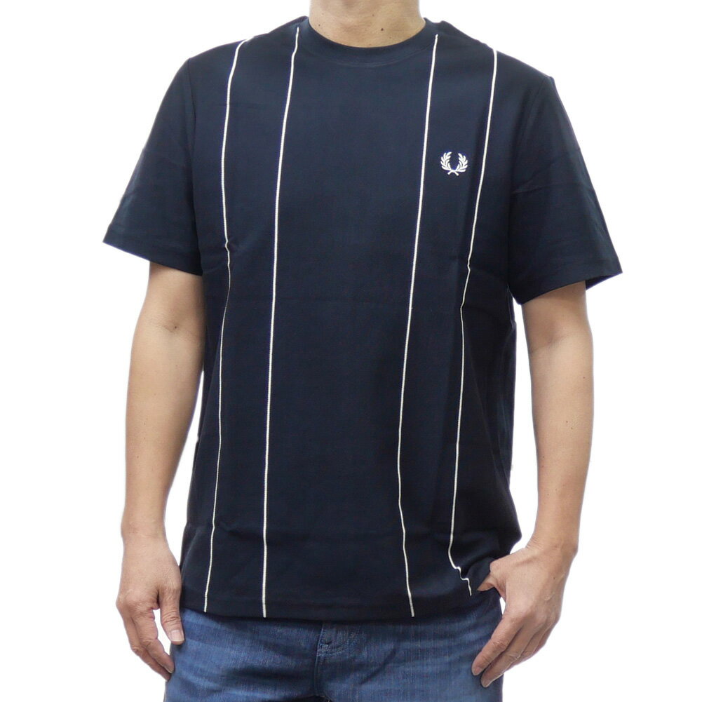 FRED PERRY フレッドペリー クルーネック Tシャツ M9858 PINSTRIPE T-S