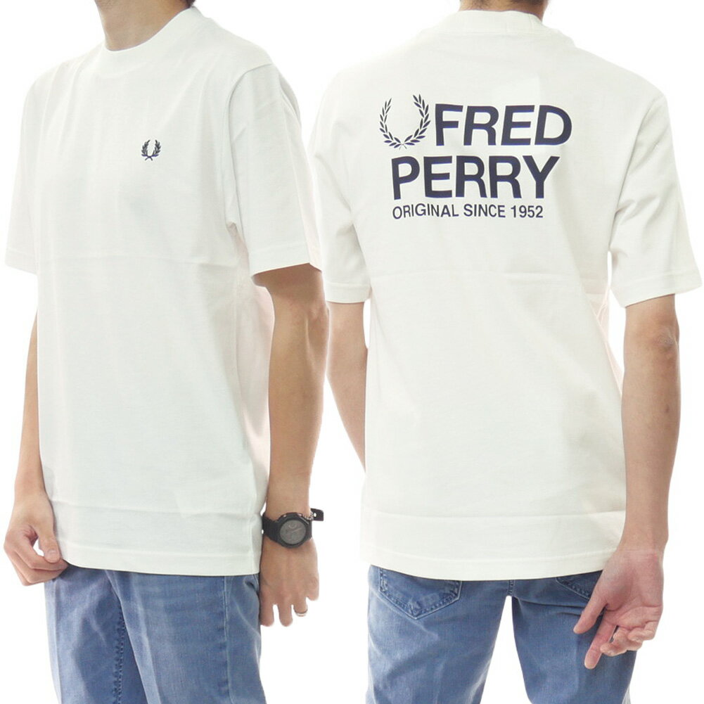 Rakuten - FRED PERRY フレッドペリー メンズクルーネックTシャツ M2475 / BACK PRINTFRED PERRY T-SHIRT ホワイト