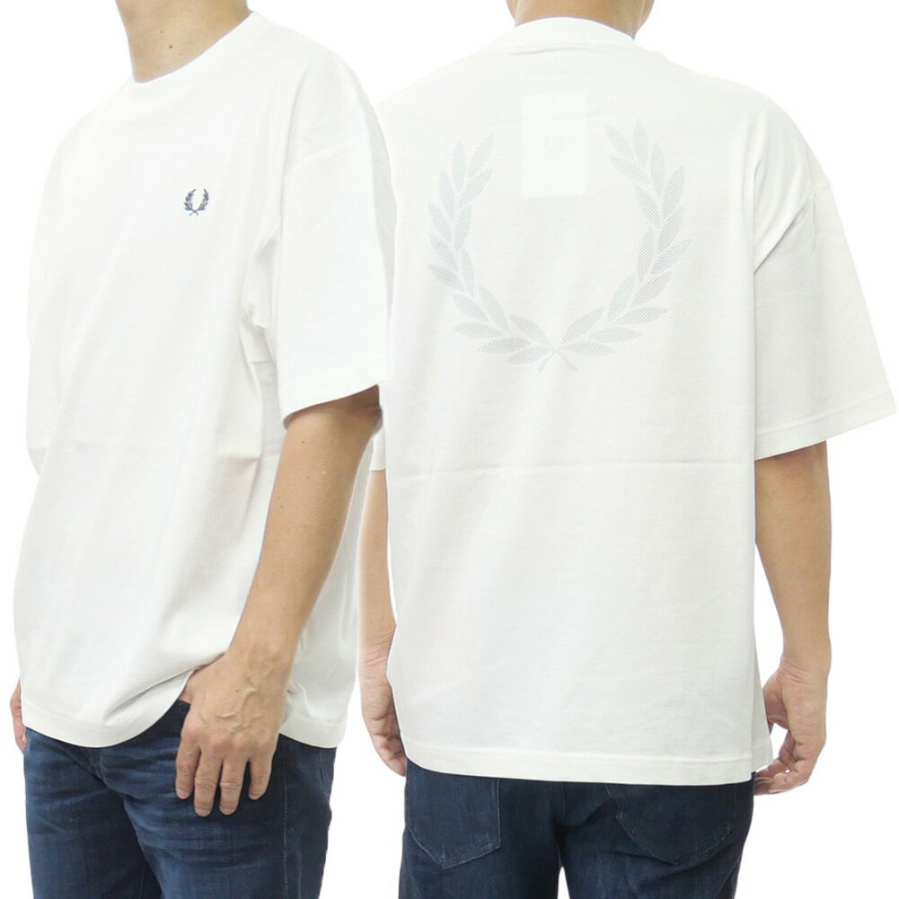 Rakuten - FRED PERRY フレッドペリー クルーネック Tシャツ M2474 / BACK PRINT LRL EREATH T-SHIRT メンズ ホワイト