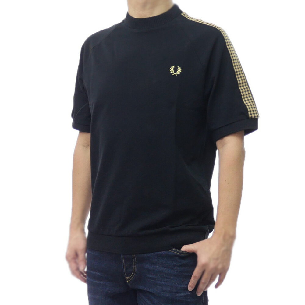 Rakuten - FRED PERRY フレッドペリー クルーネック Tシャツ M2370 / CROSS TAPE T-SHIRT メンズ ブラック