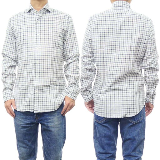 GIANNETTO ジャンネット カッタウェイシャツ 32414 SLIM FIT WASH メンズ ホワイト×ブラック GIANNETTO ジャンネット カッタウェイシャツ 32414 SLIM FIT WASH メンズ ホワイト×ブラック
