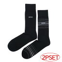 (ヒューゴボス)HUGO BOSS メンズソックス/靴下 2足組 50473157 10242883 / 2P RS Stripe CC ブラック