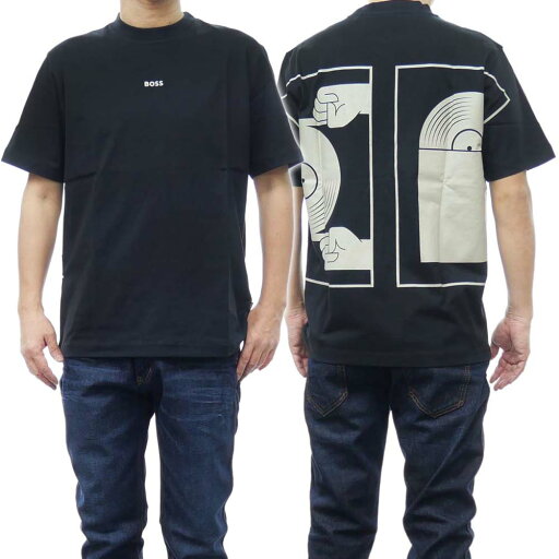 HUGO BOSS ヒューゴボス クルーネック Tシャツ 50515981 10260080 Te-Vinyl メンズ ブラック HUGO BOSS ヒューゴボス クルーネック Tシャツ 50515981 10260080 Te-Vinyl メンズ ブラック