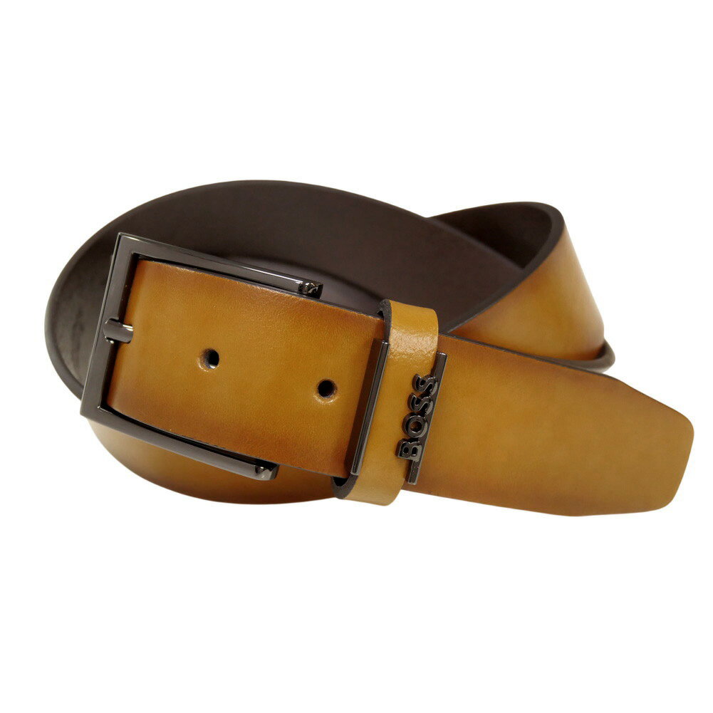 HUGO BOSS ヒューゴボス レザーベルト 50491852 10249589 Cole-Ant-_Sz35 本革 ブランド ロゴ カジュアル きれいめ ビジネス 大きいサイズ メンズ ブラウン 2025春夏新作