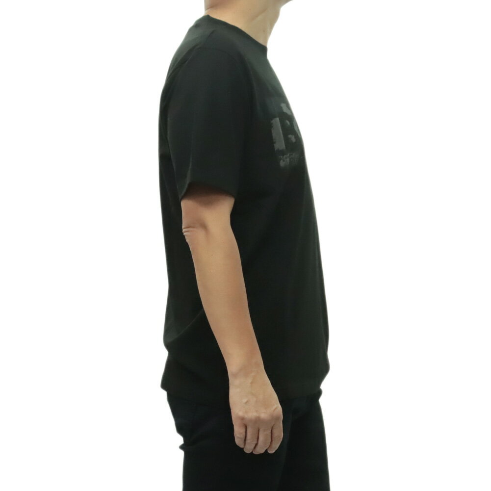 HUGO BOSS ヒューゴボス クルーネック Tシャツ 50559363 10278673/TS Globe Logo Pattern メンズ ブラック 2026春夏新作 3