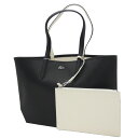 LACOSTE ラコステ 2way リバーシブル トートバッグ NF2142AA ブランド ロゴ ワンポイント カジュアル きれいめ ビジネス レディース ブラ...