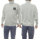 (メゾンキツネ)MAISON KITSUNE メンズタートルネックニット/セーター LM00820KT1063 / FOX HEAD INTARSIA COMFORT HIGH NECK JUMPER グレー