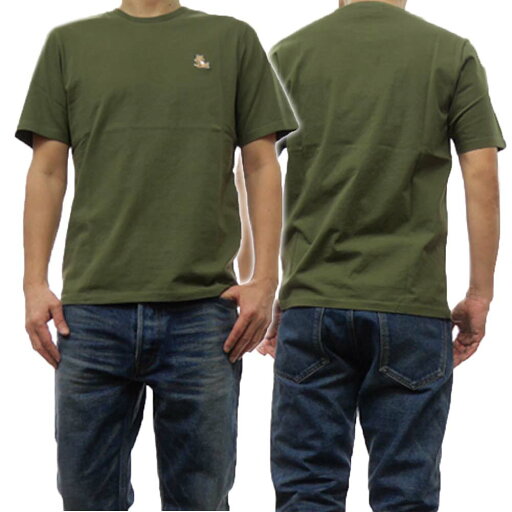 MAISON KITSUNE メゾンキツネ メンズ クルーネック Tシャツ CHILLAX FOX PATCH REGULAR TEE SHIRT LM00110 KJ0008 ミリタリーグリーン MAISON KITSUNE メゾンキツネ メンズ クルーネック Tシャツ CHILLAX FOX PATCH REGULAR TEE SHIRT LM00110 KJ0008 ミリタリーグリーン