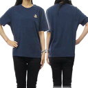 MAISON KITSUNE メゾンキツネ レディース クルーネック Tシャツ MW00119KJ0008 SPEEDY FOX PATCH COMFORT TEE SHIRT ネイビー(4)