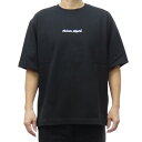 MAISON KITSUNE メゾンキツネ クルーネック Tシャツ OM00122KJ0119 HANDWRITING OVERSIZE TEE-SHIRT 無地 ワンポイント ブランド ロゴ 刺繍 コットン 綿 カジュアル シンプル 大きいサイズ メンズ ブラック