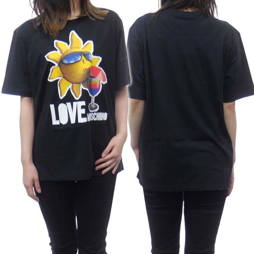 LOVE MOSCHINO ラブ モスキーノ クルーネック Tシャツ W4F8739 M3876 レディース ブラック LOVE MOSCHINO ラブ モスキーノ クルーネック Tシャツ W4F8739 M3876 レディース ブラック
