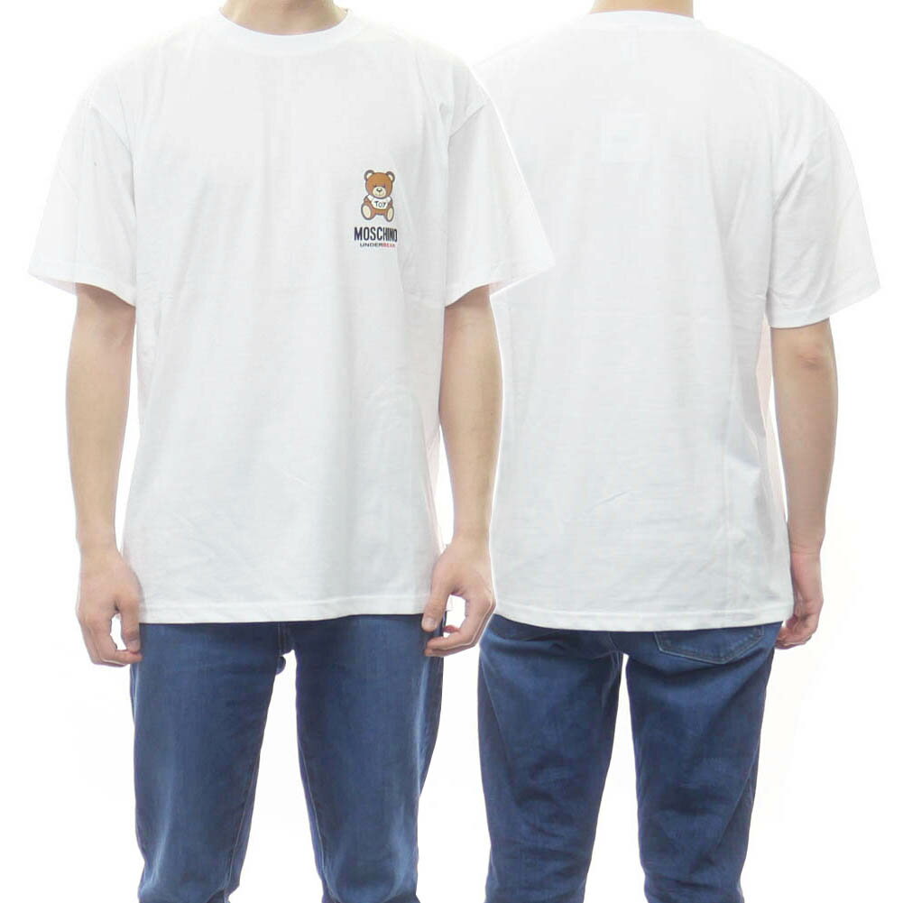 (モスキーノアンダーウェア)MOSCHINO UNDERWEAR メンズクルーネックTシャツ A1923 8101 ホワイト