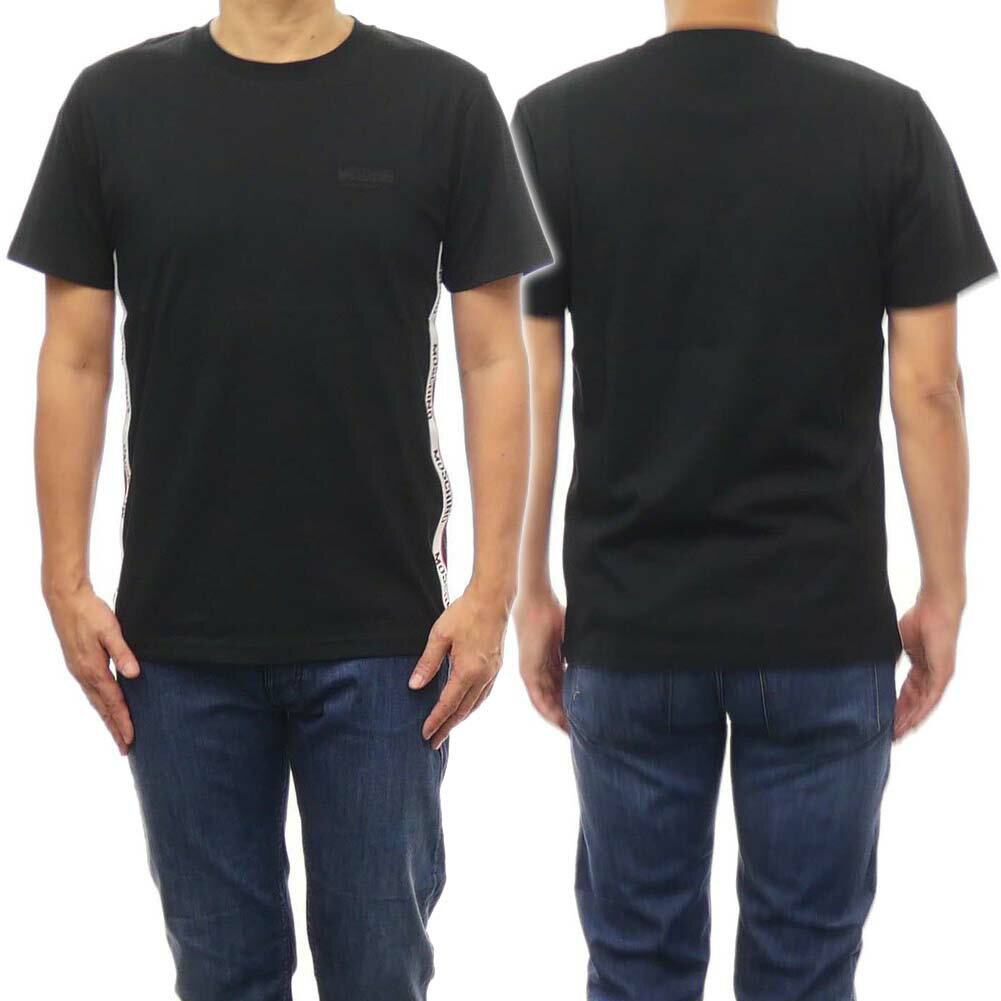モスキーノ Tシャツ メンズ (モスキーノアンダーウェア)MOSCHINO UNDERWEAR メンズクルーネックTシャツ V1A0783 4305 ブラック