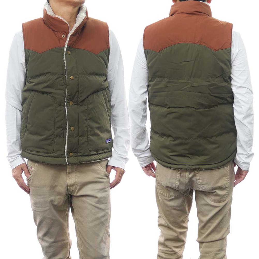 パタゴニア ダウンベスト メンズ (パタゴニア)PATAGONIA メンズダウンベスト 27588/MEN’S REVERSIBLE BIVY DOWN VEST（メンズリバーシブルビビーダウンベスト） BSNG ダークオレンジ×グリーン /定番人気商品