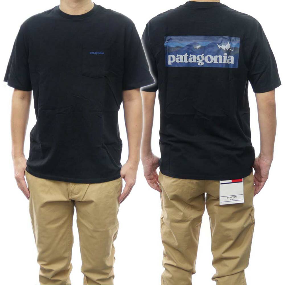 (パタゴニア) PATAGONIA メンズクルーネックTシャツ 37655/M’S BOARDSHORT LOGO POCKET RESPONSIRILITI-TEE INBK ブラック /2024春夏新作