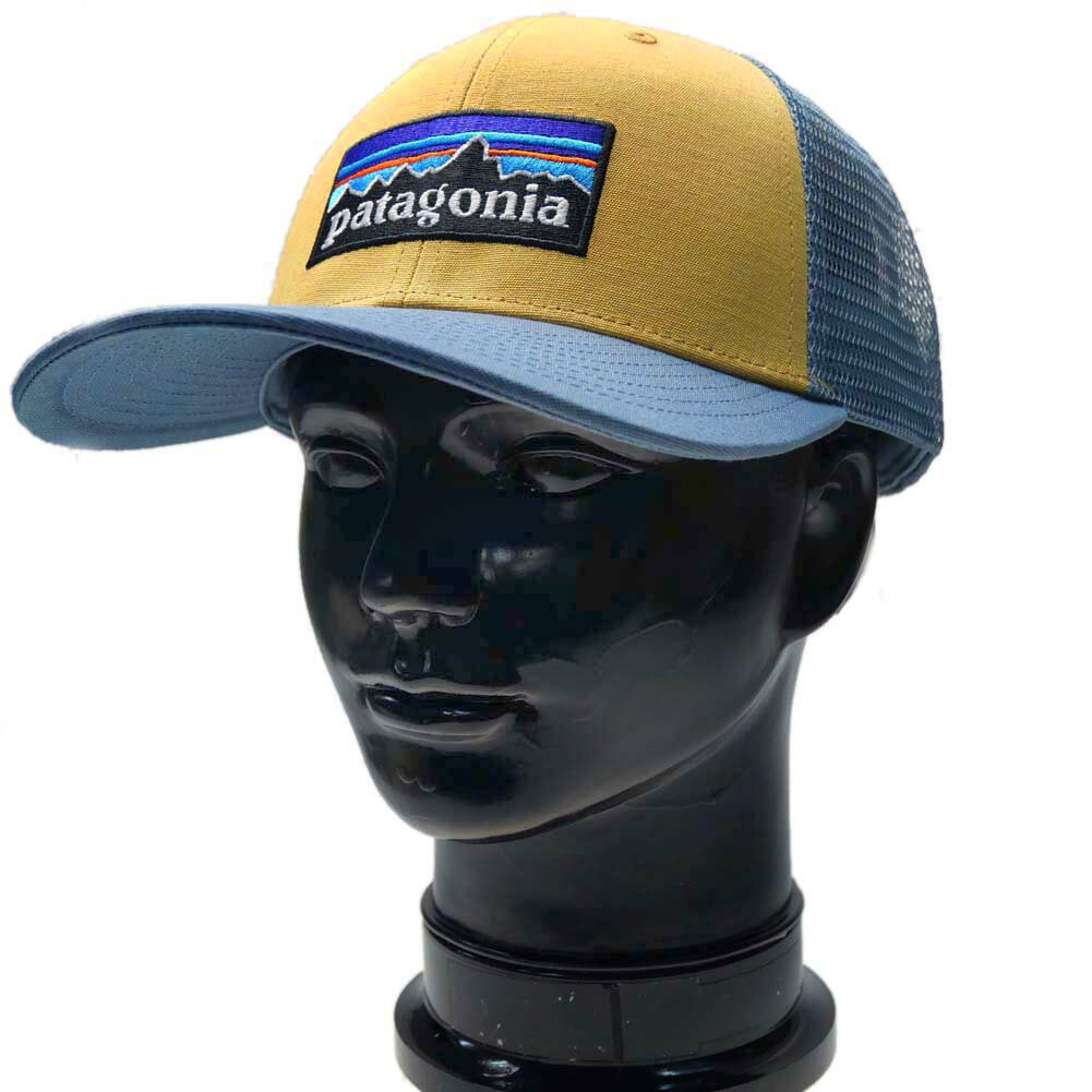 パタゴニア キャップ メンズ (パタゴニア)PATAGONIA メンズキャップ 38289 / P-6 LOGO TRUCKER HAT PFGD ゴールド×ブルー /2024春夏新作