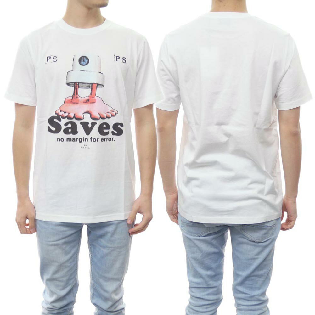 (ポールスミス)PS PAUL SMITH メンズクルーネックTシャツ M2R 011R KP3802 ホワイト