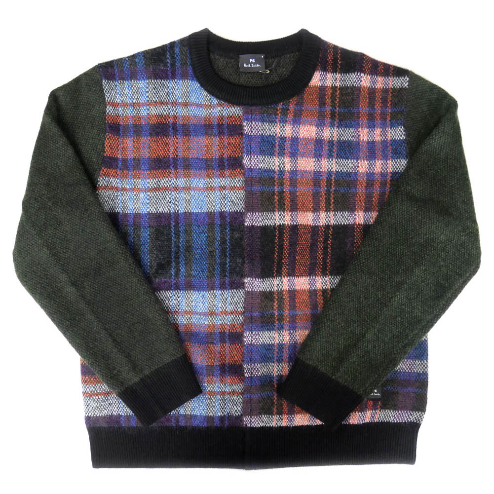 PS PAUL SMITH ポールスミス メンズ クルーネック セーター ニット M2R 237Y L21944 グリーン系マルチ