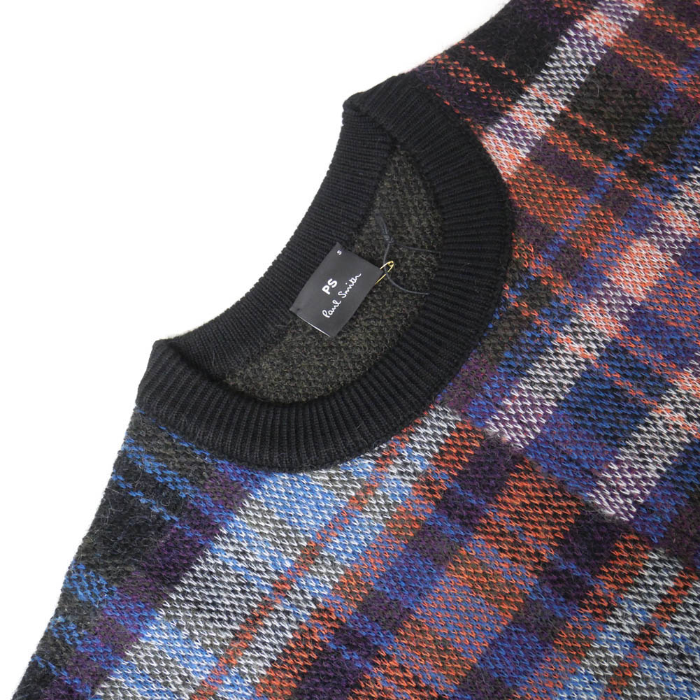 PS PAUL SMITH ポールスミス メンズ クルーネック セーター ニット M2R 237Y L21944 グリーン系マルチ