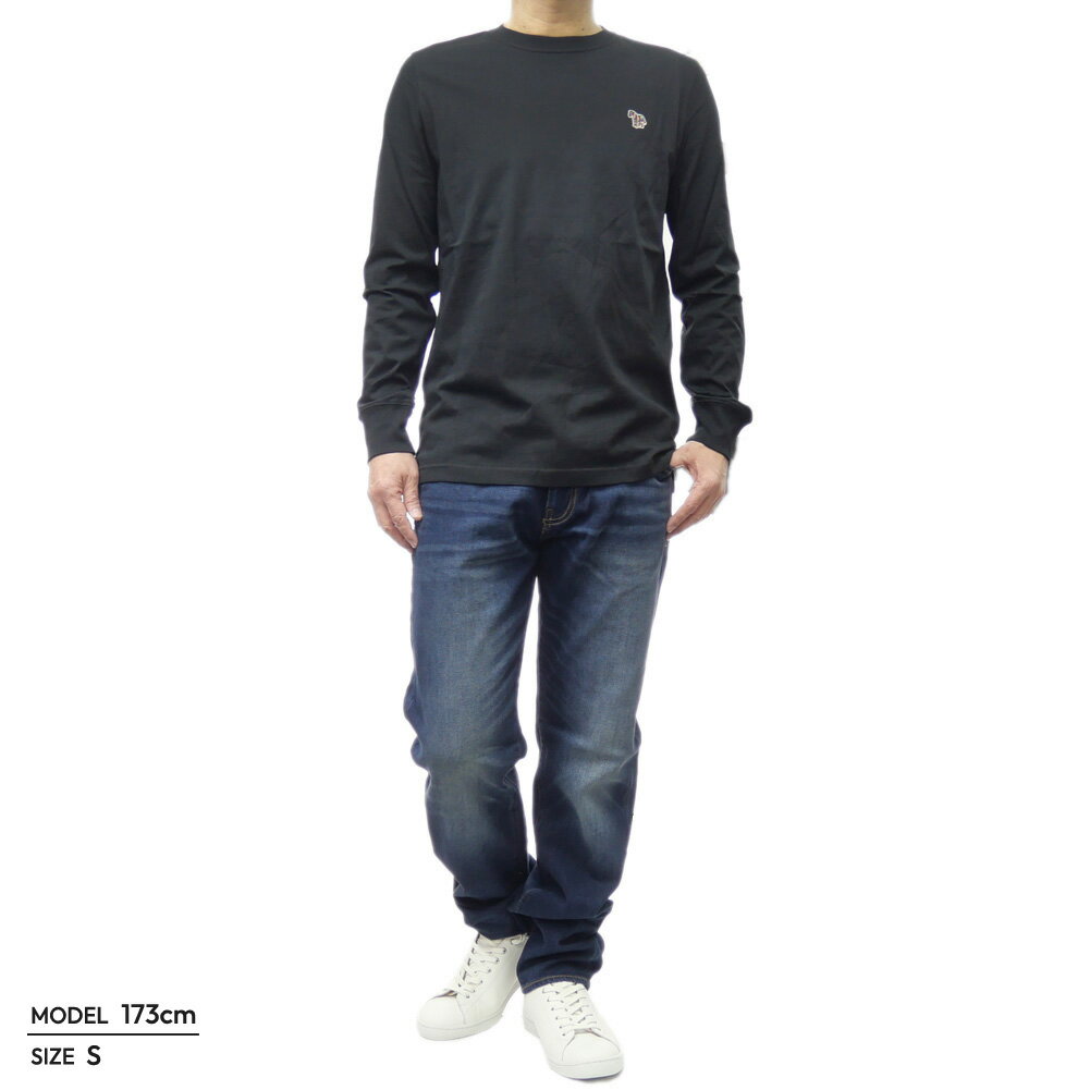 PAUL SMITH ポールスミス メンズクルーネックロングTシャツ M2R 828R KZEBRA ブラ...