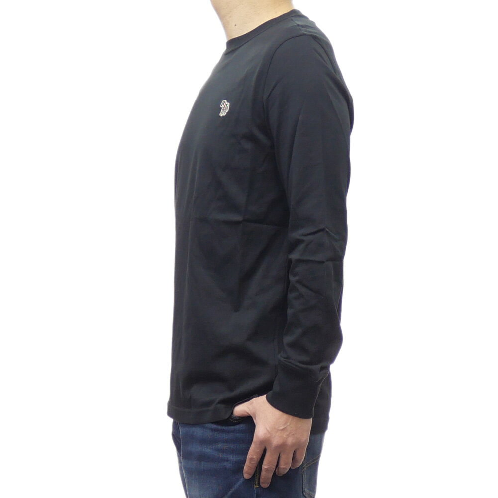PAUL SMITH ポールスミス メンズクルーネックロングTシャツ M2R 828R KZEBRA ブラ...