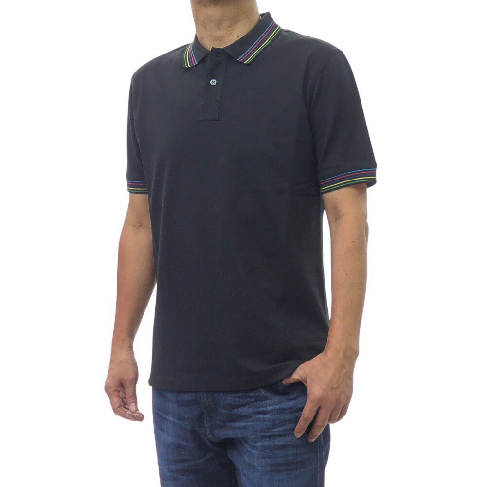 PS PAUL SMITH ポールスミス 鹿の子 ポロシャツ M2R 151BB V21511 メンズ ブラック 2026春夏新作