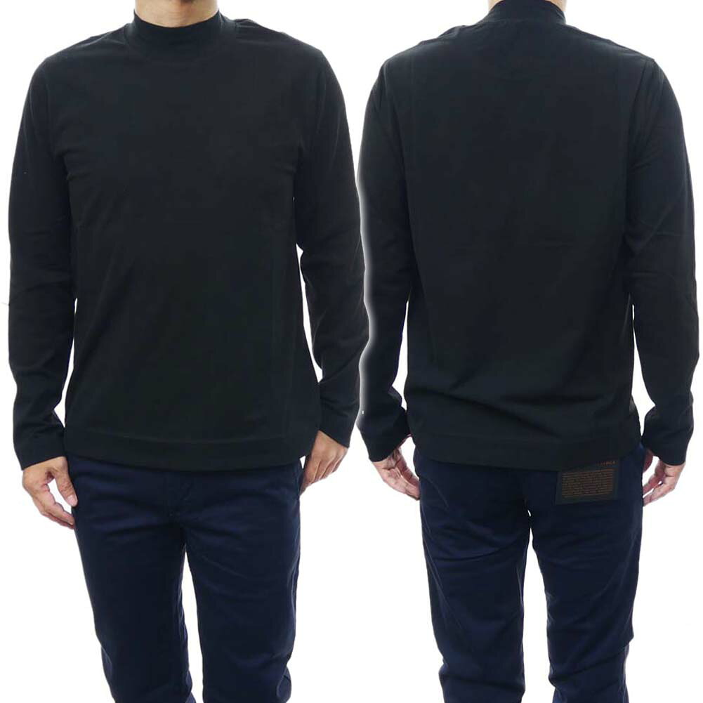 CIRCOLO1901 チルコロ1901 メンズ モックネック ロングスリーブ カットソー CN4033 コットン 長袖 ハイネック Tシャツ トップス プルオーバー ブラック