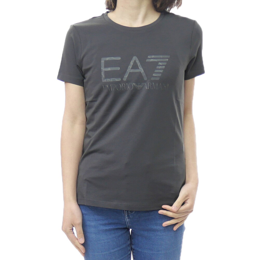 EMPORIO ARMANI エンポリオ アルマーニ EA7 レディース クルーネック Tシャツ 7W000993 AF18401 グレー ロゴ 丸首